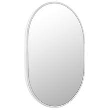 White Peyton Oval Stainless Steel Wall Mirror